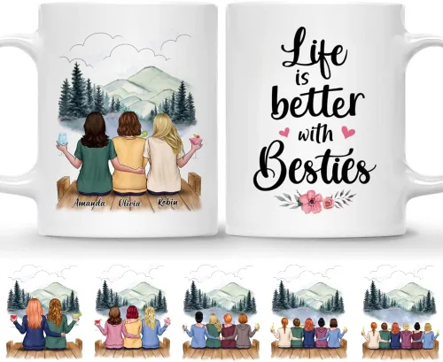 Miniatura 22 de Gossby Taza de café personalizada para hermana, regalo personalizado para hermana con diseño, nombre, perfecta para cumpleaños, Navidad, regalos