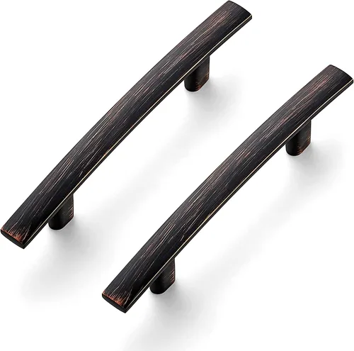 Miniatura 11 de Ravinte Paquete de 1 tirador curvado de gabinete de 5-3/16 pulgadas color negro mate para cajones de cocina, manijas de arco de gabinete de 5-3/16