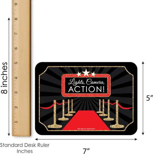 Miniatura 4 de Big Dot of Happiness Red Carpet - Juego de 18 tarjetas y marcadores de bingo para espectáculos de premios - Juego de bingo para fiesta nocturna