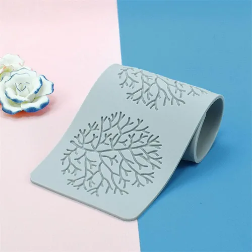 Miniatura 7 de Molde de encaje de silicona, tapete de encaje para pastel de boda, molde de decoración de pastel de coral, tapete de impresión de fondant de flores