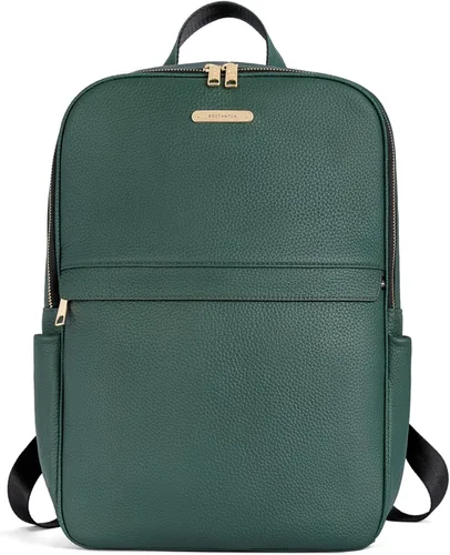 BOSTANTEN Mochila para portátil de 15.6 pulgadas de cuero genuino para mujer, mochila informal para universidad, bolsa de viaje 1-c-verde oscuro