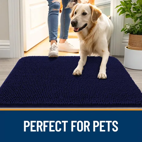 Miniatura 6 de OLANLY - Tapete para puerta de perro y patas sucias, absorbe la humedad y la suciedad, antideslizante, lavable, de felpilla de secado rápido