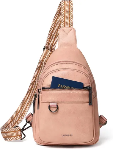 Miniatura 14 de Leresas Bolso bandolera de 7L para mujeres y hombres, de cuero vegano, bolsos cruzados, riñonera, monedero, mochila sobre el hombro, bolsa antirrobo