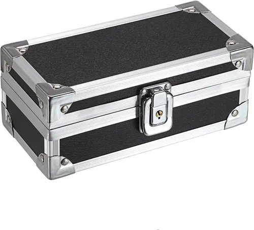 Miniatura 9 de Hipiwe Caja de Dinero con Cerradura, Caja de Dinero de Aleación de Aluminio para Almacenamiento de Dinero con Cerradura, Bandeja de Monedas de Una