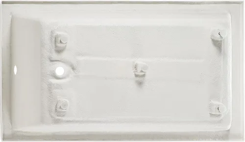 Miniatura 10 de Swiss Madison Voltaire - Bañera independiente de acrílico brillante color blanco de 54" x 30", con nicho, desagüe integral en el lado izquierdo