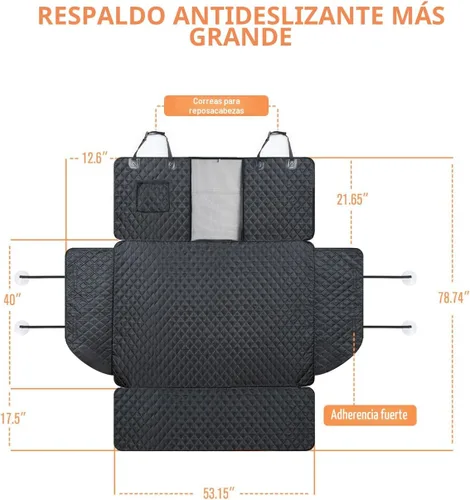 Miniatura 2 de PETICON - Funda para compartimiento de carga para SUV para perros con ventana de malla, forro de carga para mascotas impermeable, tapete