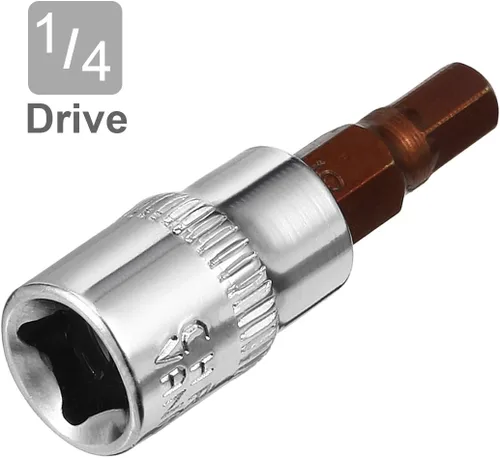 Miniatura 3 de uxcell Juego de 2 llaves hexagonales de 1/4 pulgadas x H5 (0.197 in), puntas de acero S2 CR-V de 1.5 pulgadas de longitud, uso con llave