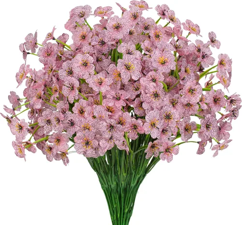 Miniatura 14 de 15 paquetes de flores artificiales resistentes a los rayos UV para exteriores, plantas sin decoloración, arbustos de plástico sintético, flores