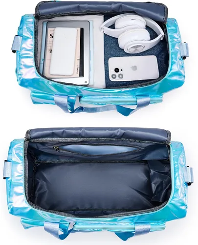 Miniatura 75 de Pequeña bolsa de gimnasio para mujer, bolsa de viaje con compartimento para zapatos