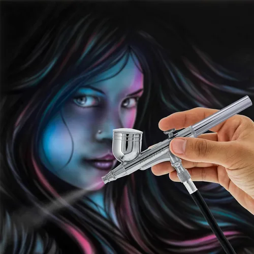 Miniatura 7 de Master Airbrush G22 - Pistola de aerógrafo multiusos de doble acción para pintura de modelos, gráficos, pasteles y bellas artes, kit de pistola