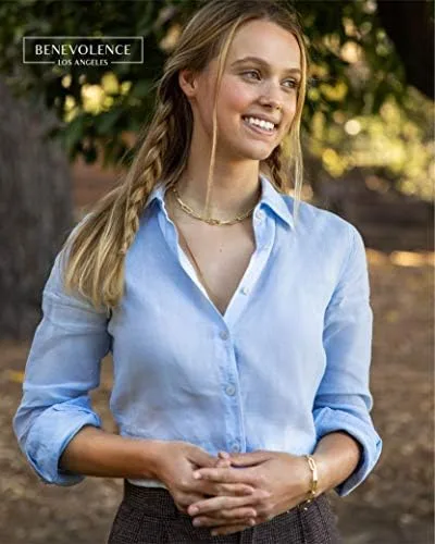 Miniatura 4 de Benevolence LA Collar de cadena de clip para mujer con juego de pulsera de clip, collar de eslabones de cadena de oro, collar y pulsera de oro de 14