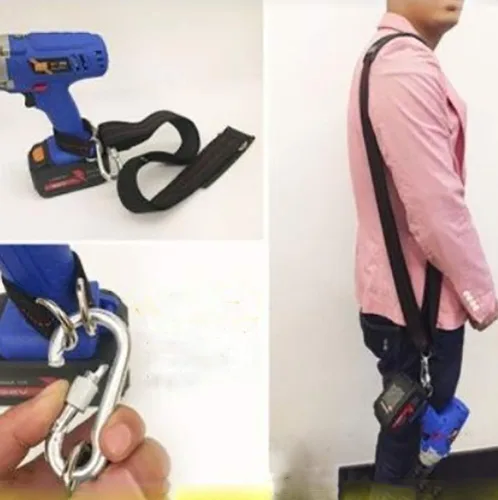 Miniatura 4 de Llave de taladro de impacto inalámbrica, correa de hombro portátil, arnés de soporte para conductor desmontable/correa/eslinga/para la mayoría