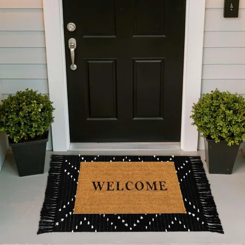 Miniatura 5 de LIVEBOX Alfombra de baño bohemia negra de 2x3 pies, alfombra de baño lavable, pequeñas alfombras tejidas de algodón, alfombra de área marroquí