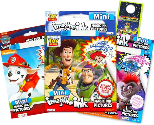 Disney Pixar Imagine - Juego de libros para colorear de tinta – Paquete con 3 libros de tinta mágica para niños, niños pequeños con Toy Story, Paw