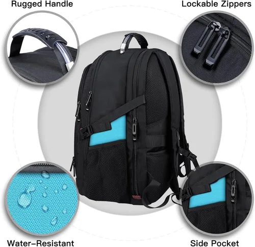 Miniatura 3 de ANTERK Mochila Extra Grande, mochila de viaje, resistente TSA resistente al agua de 17.3 pulgadas, mochilas de mano con puerto USB, mochilas Azul