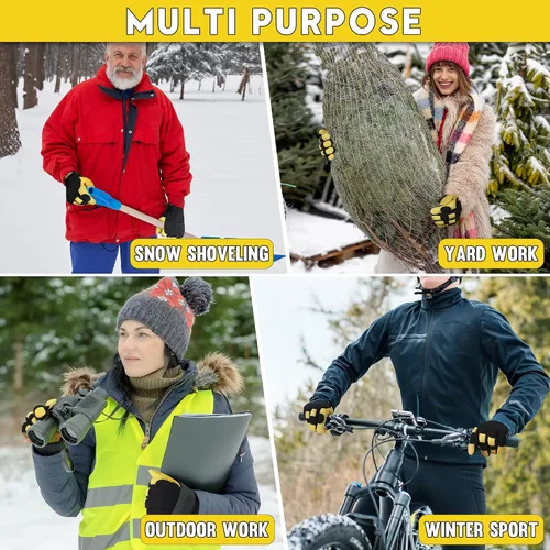 Miniatura 7 de HANDLANDY Guantes de trabajo aislados, guantes térmicos de invierno impermeables para hombres y mujeres