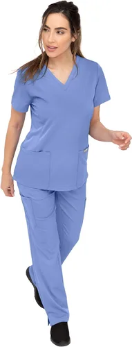 Miniatura 7 de SOULFUL SCRUBS Chloe 3002 para mujer, 2 bolsillos, cuello en V, ajuste regular, elegante camiseta médica para mujer