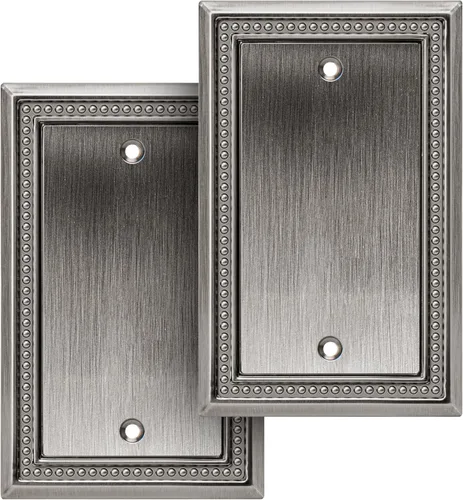 Miniatura 73 de Henne Bery Sunken Pearls - Placa de pared decorativa resistente para interruptor, cubierta para tomacorrientes (doble dúplex, níquel satinado)