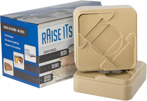 Headwind Raise ITS - Elevadores de cama para muebles, color caqui, 1 x 4 x 4 pulgadas (8 unidades)