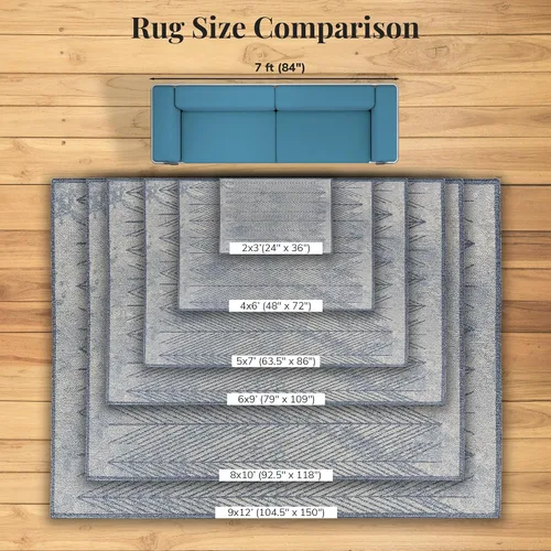 Miniatura 5 de LUXE WEAVERS - Alfombra geométrica azul 2x3
