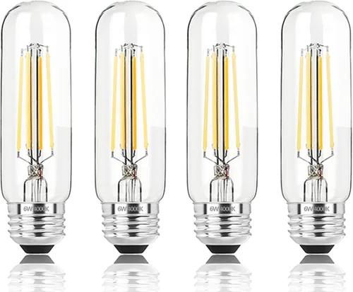 Miniatura 10 de Bombillas LED tubulares T10 de 5 pulgadas, bombillas Edison vintage E26 de 4000 K, regulables, 4 W igual a 40 vatios, 400 lúmenes, bombillas