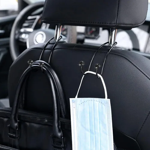 Miniatura 3 de SAVORI Ganchos para automóvil, organizador para reposacabezas de asiento, ganchos fuertes y duraderos para asiento trasero, almacenamiento universal