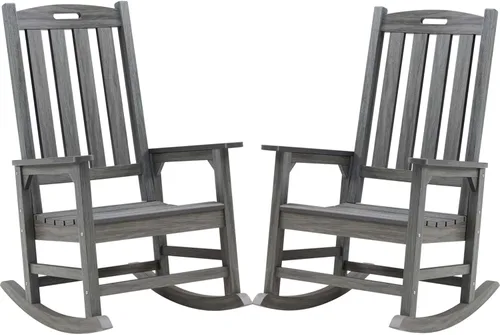 Miniatura 11 de Psilvam Mecedora de gran tamaño para exteriores, con asiento de 21 pulgadas de ancho y respaldo de 32 pulgadas de alto, premontada con la mayoría