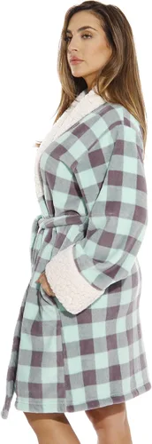 Miniatura 2 de Just Love - Bata afelpada con ribete aborregado para mujer