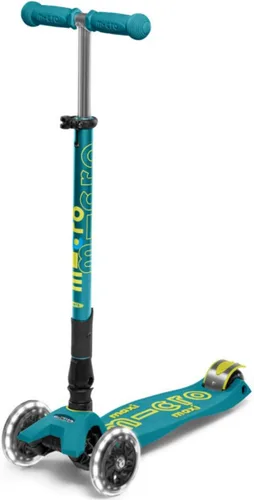 Miniatura 13 de Micro Kickboard – Maxi Deluxe plegable LED – Triciclo, inclinarse para dirigir, plegable para llevar – Micro patinete suizo diseñado para niños