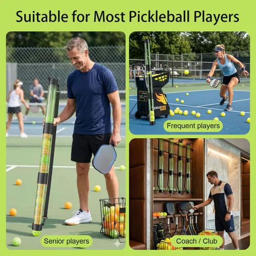 Miniatura 7 de Recuperador de bolas de pickleball de 17 bolas y soporte de bolas con correa, protector de espalda para accesorios de pickleball, rápido para Verde
