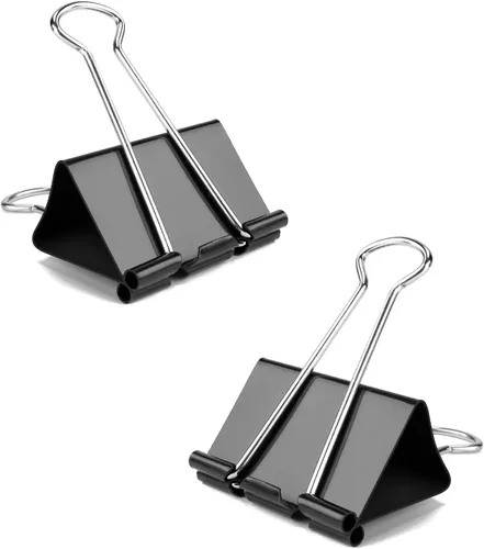 Miniatura 4 de Clips pequeños para carpeta, paquete de 96, 3/4 pulgadas, estándar de 0.748 in, negro, capacidad de 0.31 pulgadas, abrazadera plegable, clips