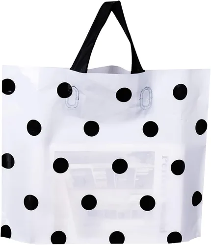 Miniatura 23 de 50 bolsas de plástico de 9.8 x 11.8 pulgadas, bolsas de compras al por menor, bolsas de boutique con asas, hermoso día (más patrones disponibles)