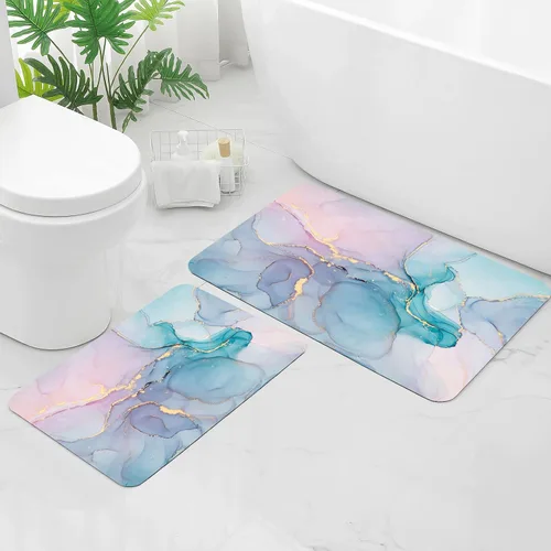 Miniatura 20 de Gibelle Alfombra de baño súper absorbente, de secado rápido, delgada, para debajo de la puerta, antideslizante, parte trasera de goma, para frente