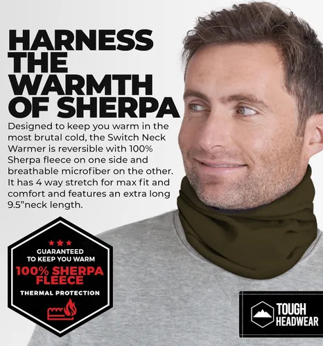 Miniatura 2 de Tough Headwear Neck Warmer - Winter Fleece Neck Gaiter, Ski Tube Scarf & Snowboard Half Face Mask, Face Cover for Men & Women