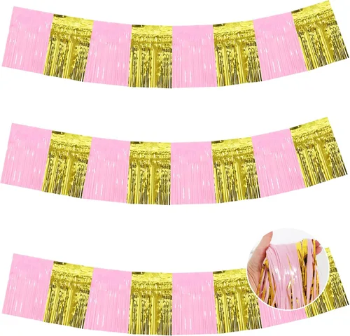 Miniatura 63 de BEISHIDA 3 Paquetes de Guirnalda de Flecos de Lámina Metálica Arcoíris Oscuro para Colgar en la Pared, Banderas de Oropiel para Halloween, Flotas