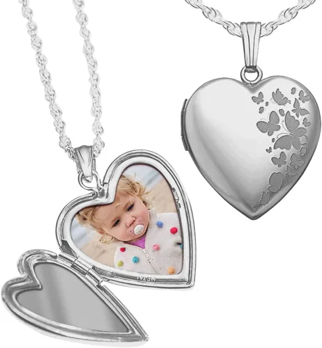 Collar con medallón de fotos en forma de corazón, 34 pulgadas x 34 pulgadas, incluye cadena de 18 pulgadas, collares personalizados para mujeres,