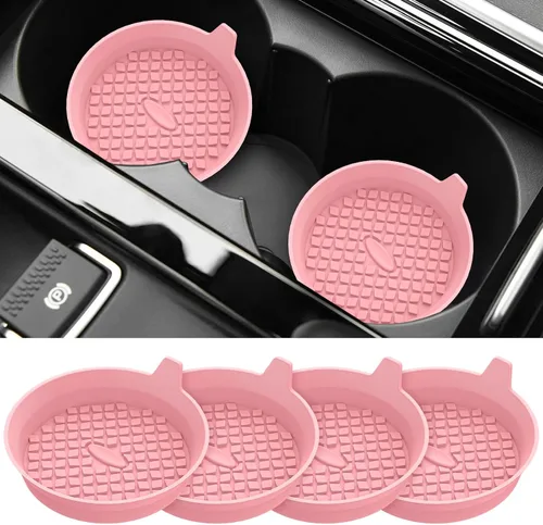 Miniatura 18 de ME.FAN Posavasos para Portavasos de Coche [Paquete de 4] Alfombrillas de Silicona para Tazas, Accesorios Interiores Universales Antideslizantes