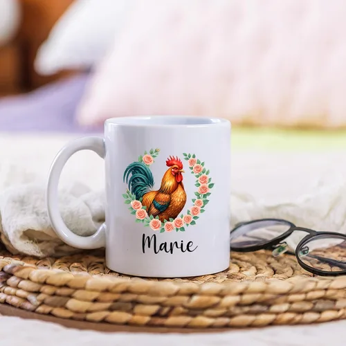 Miniatura 4 de Taza personalizada con texto en inglés "Just A Girl Who Loves Chick", tazas de cerámica con nombre personalizado para amantes del pollo, regalos