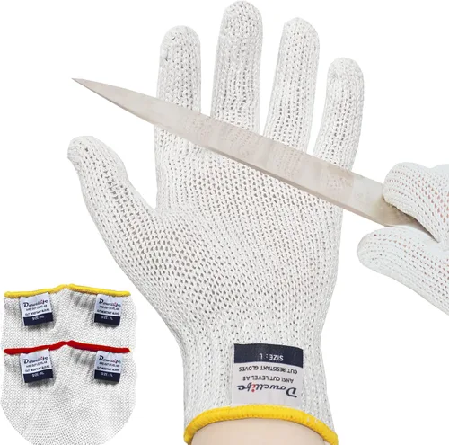 Miniatura 14 de Dowellife - Guantes de seguridad para corte con refuerzo de nivel 8, grado alimenticio, de protección, para cuchillos, mandolina, cortar carne
