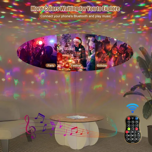 Miniatura 8 de HedoAjim Mesa de centro redonda LED con parte superior de cristal, mesa central con almacenamiento para sala de estar, espacios pequeños, oficina