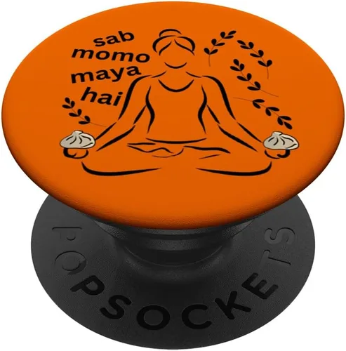 Paz Amor Yoga Momo Comida Pun Meditación Hindi Divertido PopSockets Estándar PopGrip