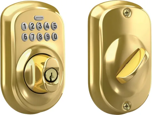 Miniatura 12 de Schlage - Cerrojo de seguridad Camelot BE365 CAM 505 con teclado, cerradura de entrada electrónica sin llave, latón brillante Bright Brass
