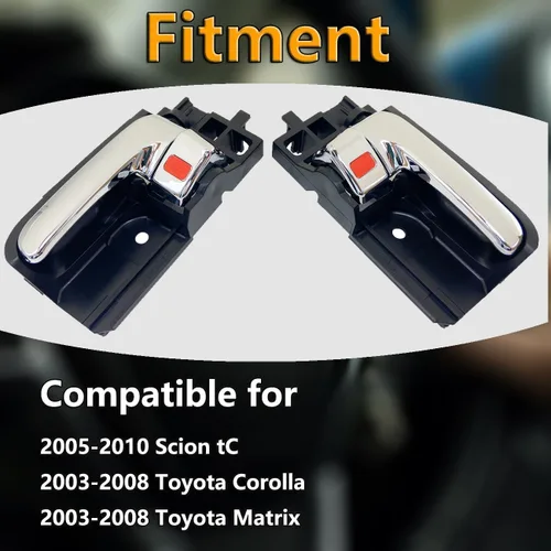 Miniatura 3 de Cheriezing Manija interior de puerta interior compatible con Toyota Corolla Matrix 2003-2008, Scion tC 2005-2010 Reemplazo # 69206-02090