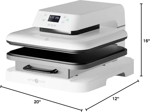 Miniatura 9 de HTVRONT - Prensa de calor automática e inteligente de 15x15 para camisetas con liberación automática, prensa profesional para proyectos de Blanco
