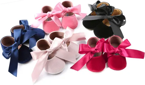 Miniatura 2 de Zapatos planos Mary Jane para bebés niñas, suela de goma antideslizante, con lazo, zapatos de vestir de princesa para niñas pequeñas