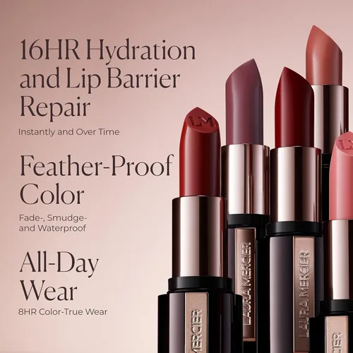 Miniatura 5 de Laura Mercier Caviar Hydra Crème Lipstick, hidratación de 16 horas y reparación de la barrera labial, uso todo el día, voluminizador, a prueba
