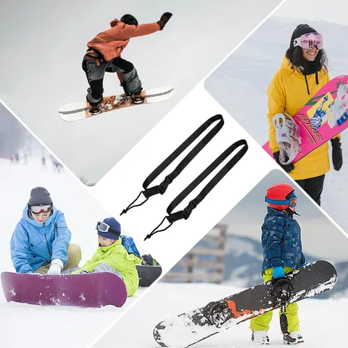 Miniatura 7 de Snowboard Leash - 41 Inch Adjustable Snowboard Leash Bindings Straps for Men & Women (2 Pcs, Black)