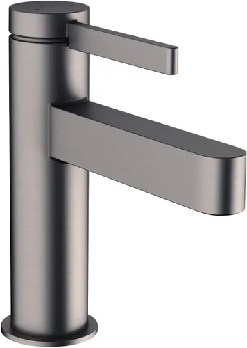 hansgrohe Finoris 76010341 - Grifo moderno para lavabo de baño de 1 manija y 1 orificio de 5 pulgadas de alto, cromo negro cepillado