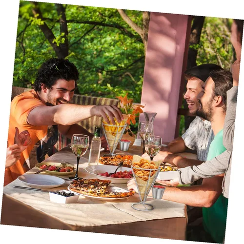 Miniatura 4 de Hemoton Soporte para papas fritas con 2 platos de inmersión, exhibición de pollo frito para fiestas, patio trasero, aperitivos