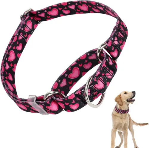 Miniatura 22 de Collar Martingale para perros, ajustable, de nailon suave, con diseño de bosque, para perros pequeños, medianos y grandes, collar de entrenamiento 3